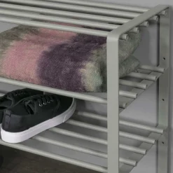 Wohnen Schuhschränke|Wohnzimmer-Regale*70x49x29 Schuhregal aus Stahl in Graugrün - Citro