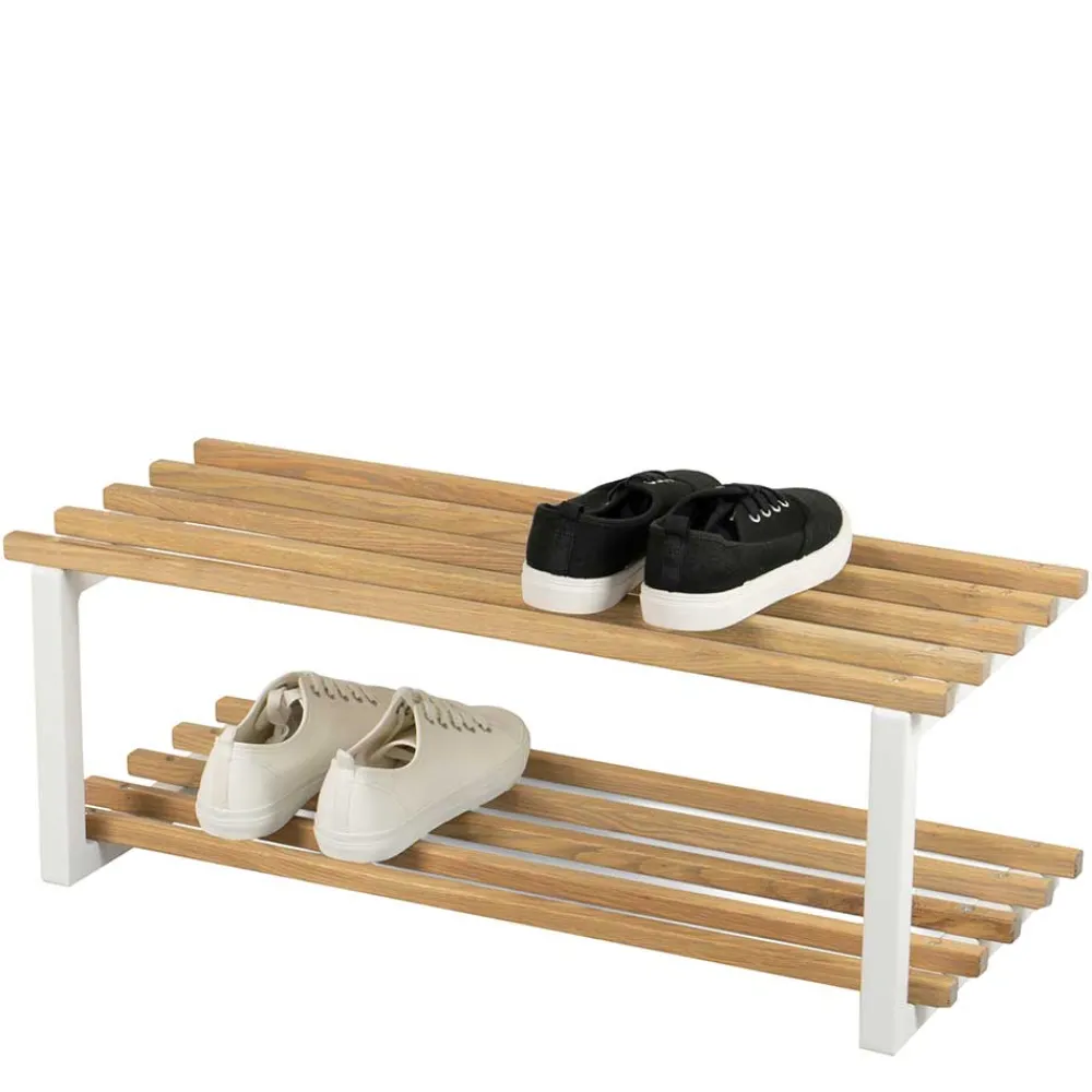 Wohnen Schuhschränke*71x26x34 Schuhregal in Eiche & Weiß - Marcios
