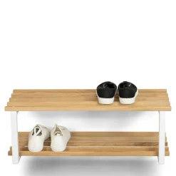 Wohnen Schuhschränke*71x26x34 Schuhregal in Eiche & Weiß - Marcios