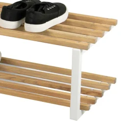 Wohnen Schuhschränke*71x26x34 Schuhregal in Eiche & Weiß - Marcios