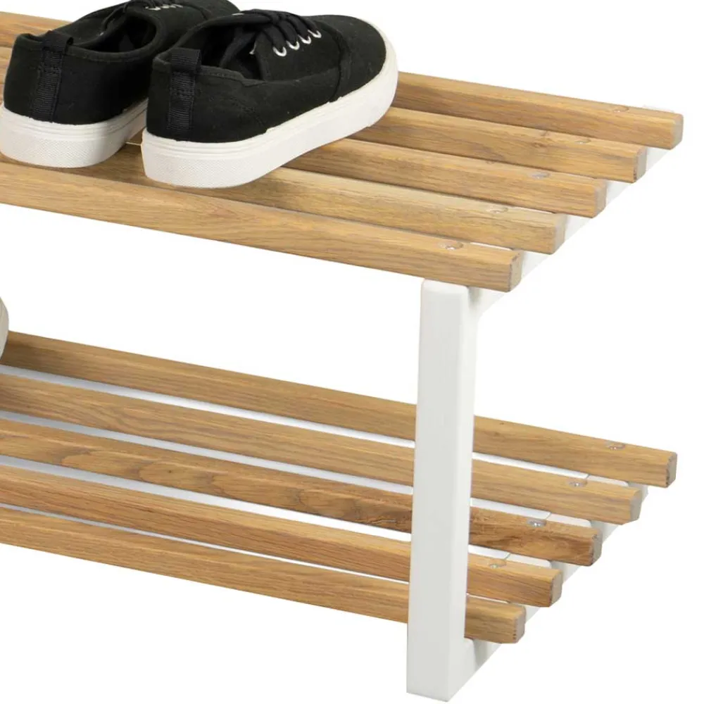 Wohnen Schuhschränke*71x26x34 Schuhregal in Eiche & Weiß - Marcios