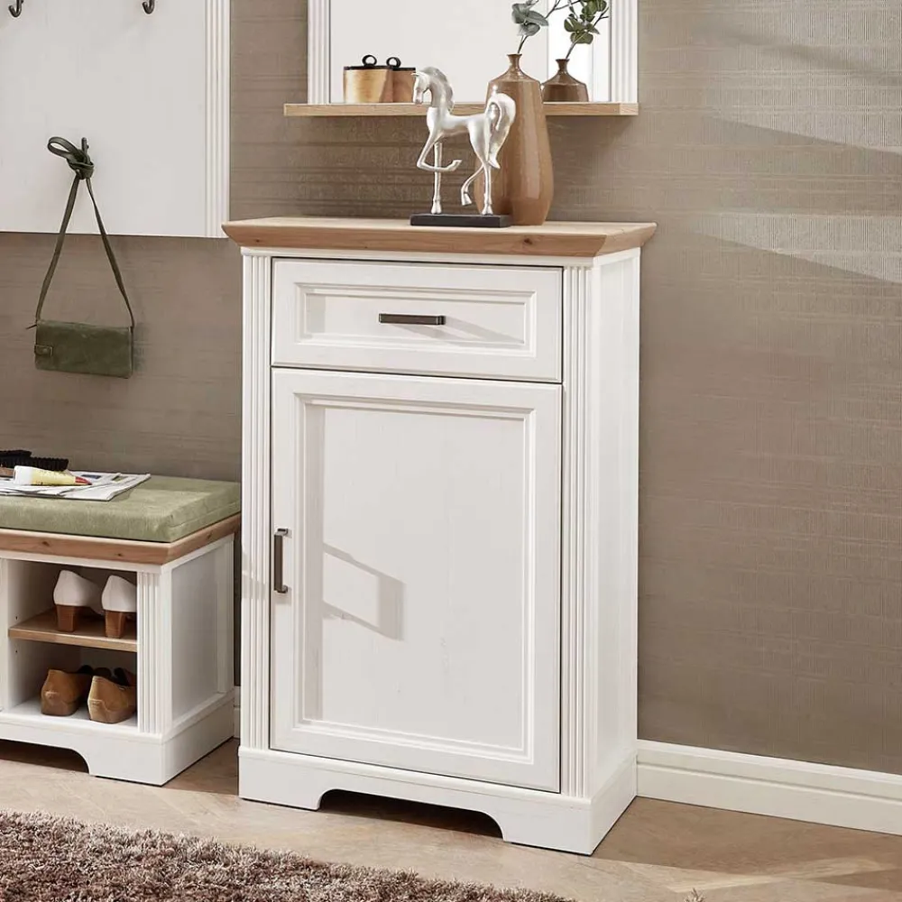 Wohnen 65x102x41 Schuhschrank im Landhaus Stil - Nurelcas