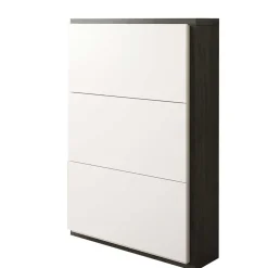 Wohnen Schuhschränke*80x120x27 Schuhschrank in Weiß & Schwarzgrau - Burano