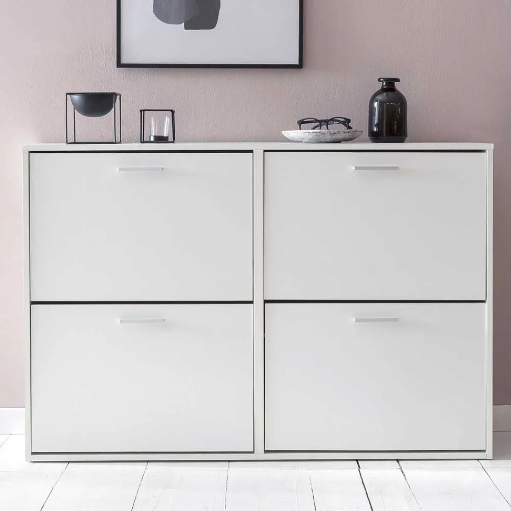 Wohnen 120x81x24 Schuhschrank mit 4 Klappen - Tudan