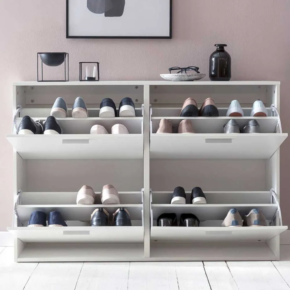 Wohnen 120x81x24 Schuhschrank mit 4 Klappen - Tudan