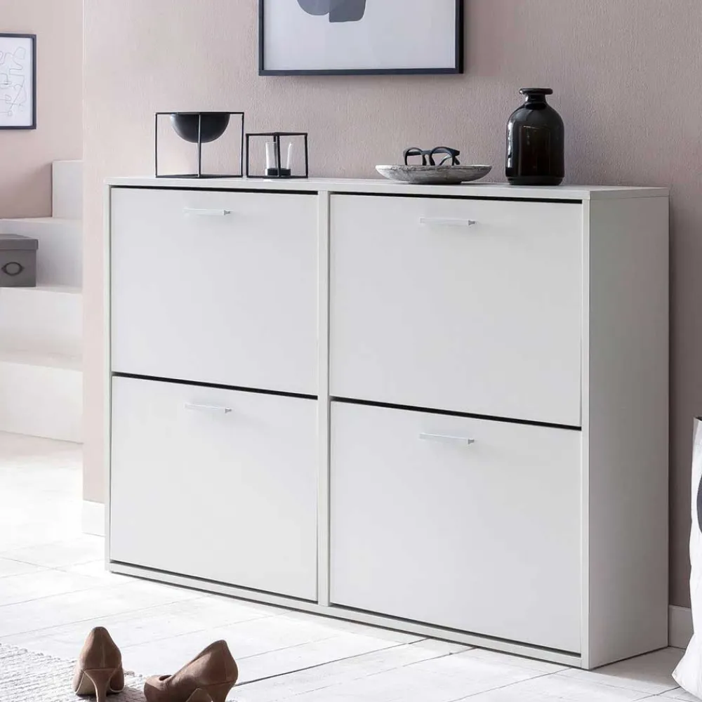 Wohnen 120x81x24 Schuhschrank mit 4 Klappen - Tudan