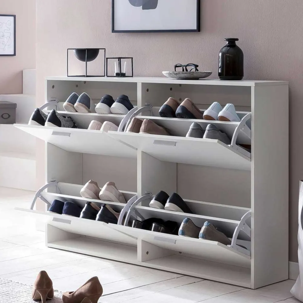 Wohnen 120x81x24 Schuhschrank mit 4 Klappen - Tudan