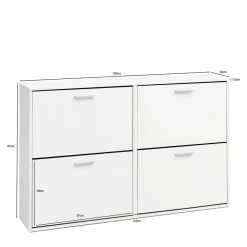 Wohnen 120x81x24 Schuhschrank mit 4 Klappen - Tudan