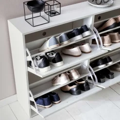 Wohnen 120x81x24 Schuhschrank mit 4 Klappen - Tudan