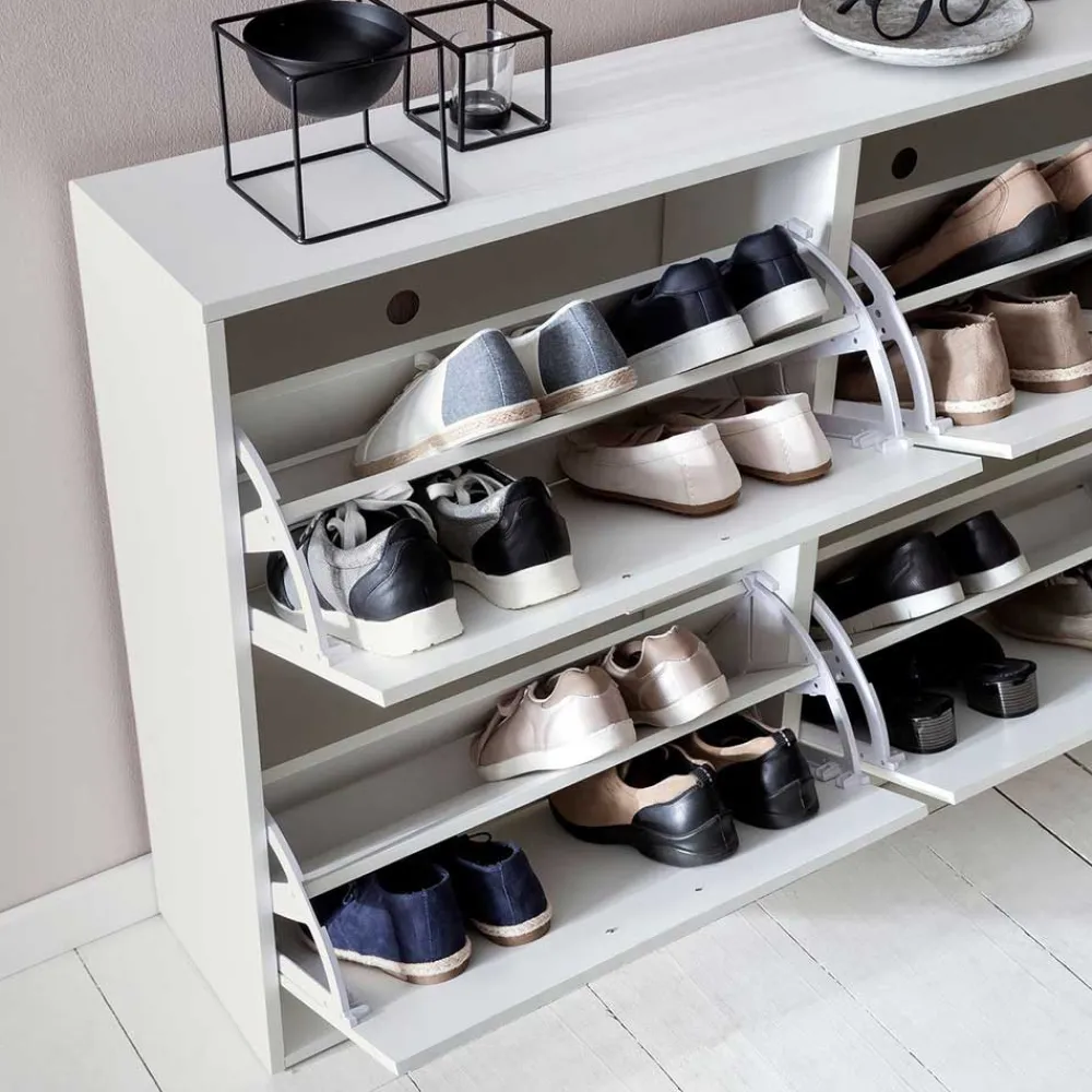 Wohnen 120x81x24 Schuhschrank mit 4 Klappen - Tudan