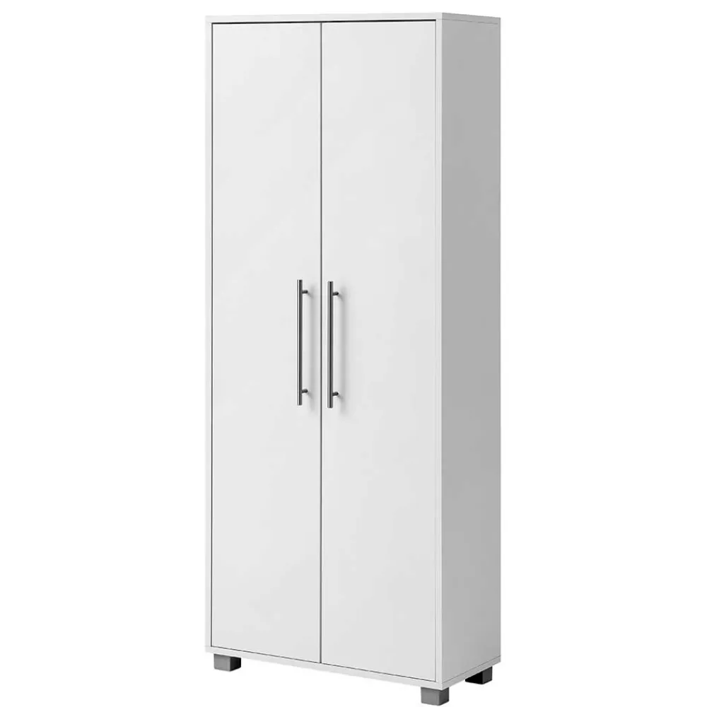 Wohnen 65x164x30 Schuhschrank mit Doppeltür in Weiß - Yoco