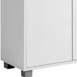 Wohnen 65x164x30 Schuhschrank mit Doppeltür in Weiß - Yoco