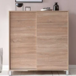 Wohnen 100x108x38 Schuhschrank mit Schiebetüren - Mavricara