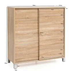 Wohnen 100x108x38 Schuhschrank mit Schiebetüren - Mavricara