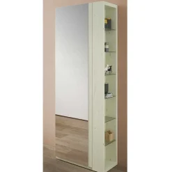 Wohnen Schuhschränke*63x180x35 Schuhschrank mit Seitenregal & Spiegeltür - Bizkaia