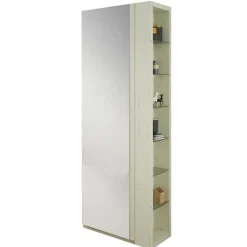 Wohnen Schuhschränke*63x180x35 Schuhschrank mit Seitenregal & Spiegeltür - Bizkaia