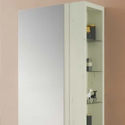 Wohnen Schuhschränke*63x180x35 Schuhschrank mit Seitenregal & Spiegeltür - Bizkaia