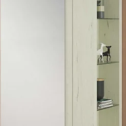 Wohnen Schuhschränke*63x180x35 Schuhschrank mit Seitenregal & Spiegeltür - Bizkaia