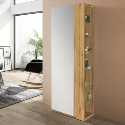 Wohnen 63x180x35 Schuhschrank mit Spiegeltür & Regal - Arjama
