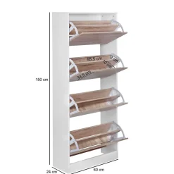 Wohnen Schuhschränke*60x15x24 Schuhschrank mit vier Klippfächern - Melks