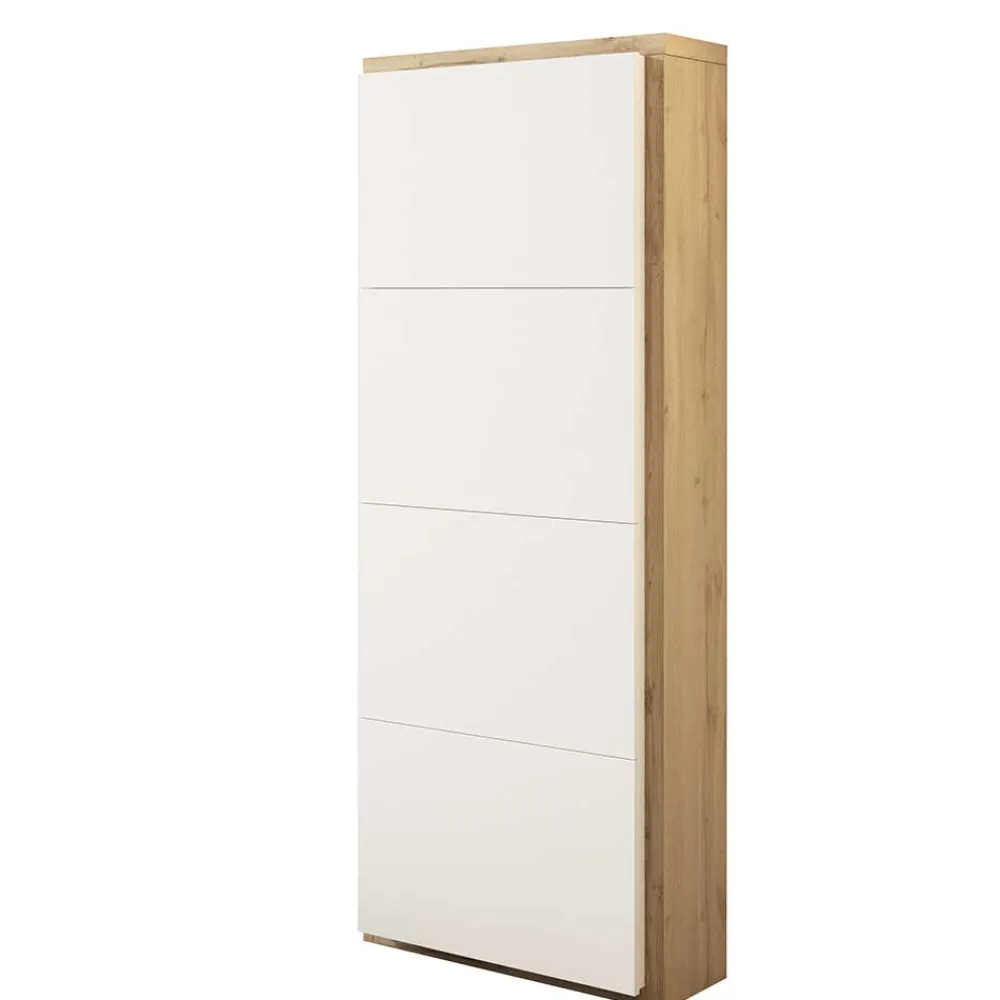 Wohnen 60x154x27 Schuhschrank mit vier Klappfächern - Cernal