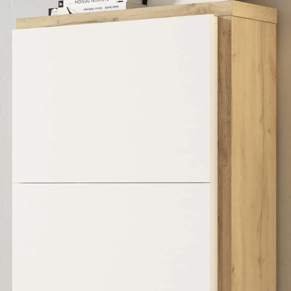 Wohnen 60x154x27 Schuhschrank mit vier Klappfächern - Cernal