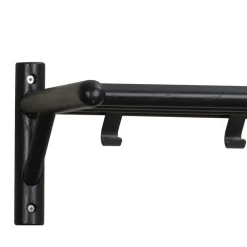 Wohnen 80x19x33 Schwarze Holz-Garderobe mit Ablage - Evlinu