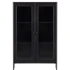 Wohnen 100x155x40 Schwarze Vitrine mit Doppeltür - Neptunus