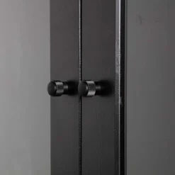 Wohnen 100x155x40 Schwarze Vitrine mit Doppeltür - Neptunus