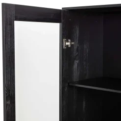 Wohnen 100x155x40 Schwarze Vitrine mit Doppeltür - Neptunus