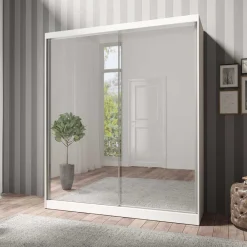 Wohnen 180x216x59 Schwebetürenschrank mit zwei Spiegeltüren - Jaines