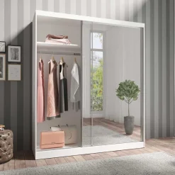 Wohnen 180x216x59 Schwebetürenschrank mit zwei Spiegeltüren - Jaines