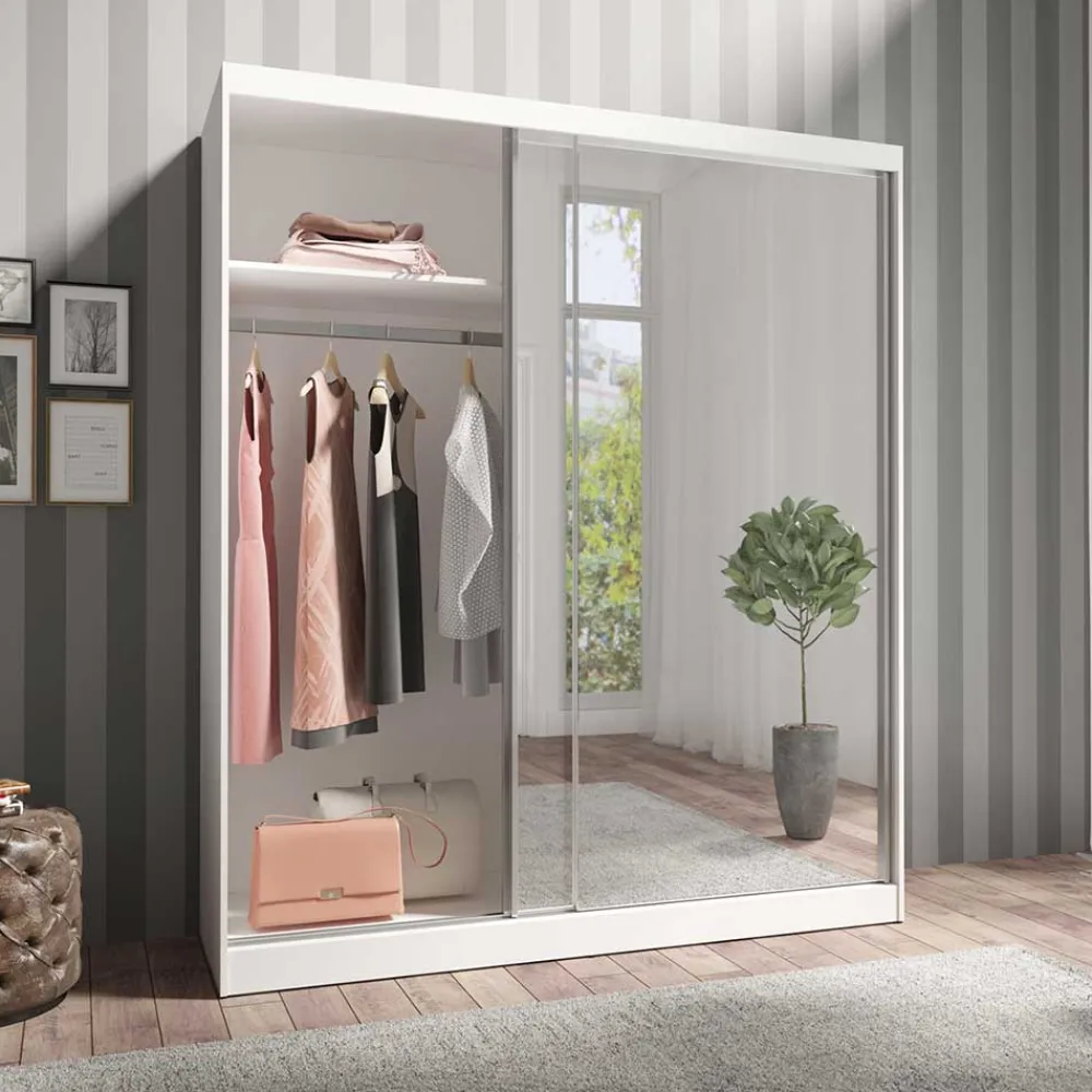 Wohnen 180x216x59 Schwebetürenschrank mit zwei Spiegeltüren - Jaines