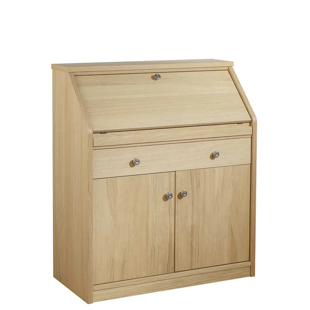 Wohnen Esszimmerschränke|Tische*88x101x44 Sekretär mit Eiche Furnier - Bruce