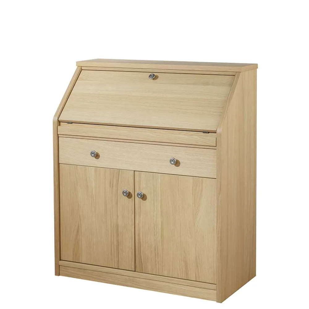 Wohnen Esszimmerschränke|Tische*88x101x44 Sekretär mit Eiche Furnier - Bruce