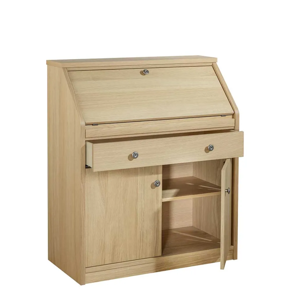 Wohnen Esszimmerschränke|Tische*88x101x44 Sekretär mit Eiche Furnier - Bruce