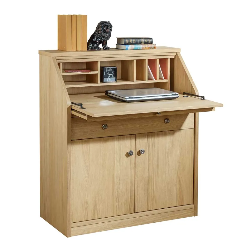 Wohnen Esszimmerschränke|Tische*88x101x44 Sekretär mit Eiche Furnier - Bruce