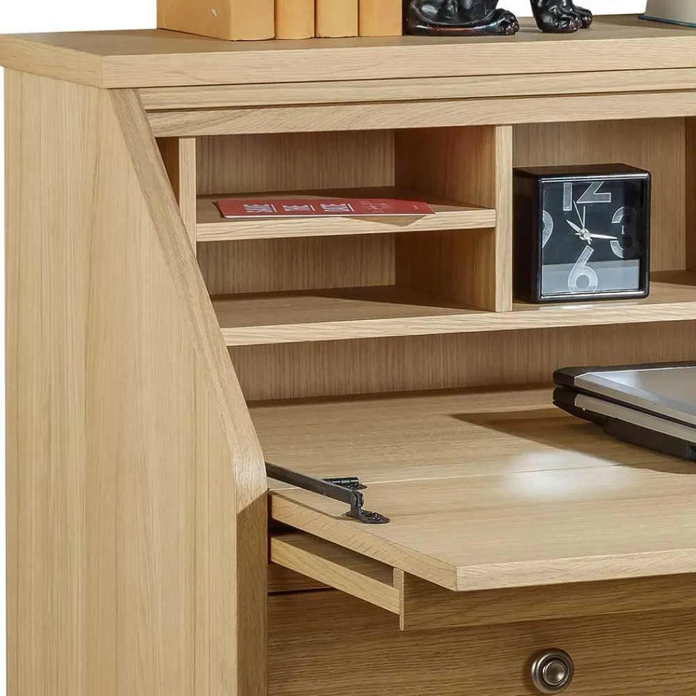 Wohnen Esszimmerschränke|Tische*88x101x44 Sekretär mit Eiche Furnier - Bruce