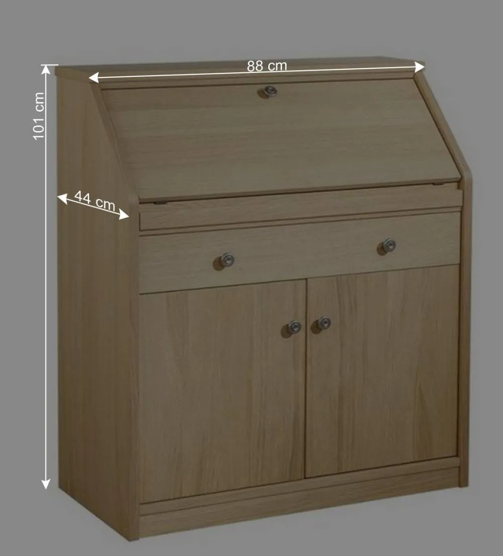 Wohnen Esszimmerschränke|Tische*88x101x44 Sekretär mit Eiche Furnier - Bruce