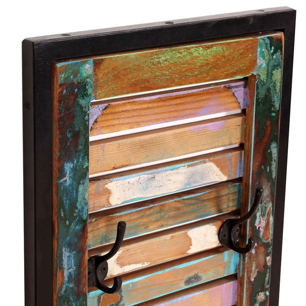 Wohnen Garderoben|Garderoben*33x99x8 Shabby Chic Garderobenpaneel mit 4 Haken - Vosbadus