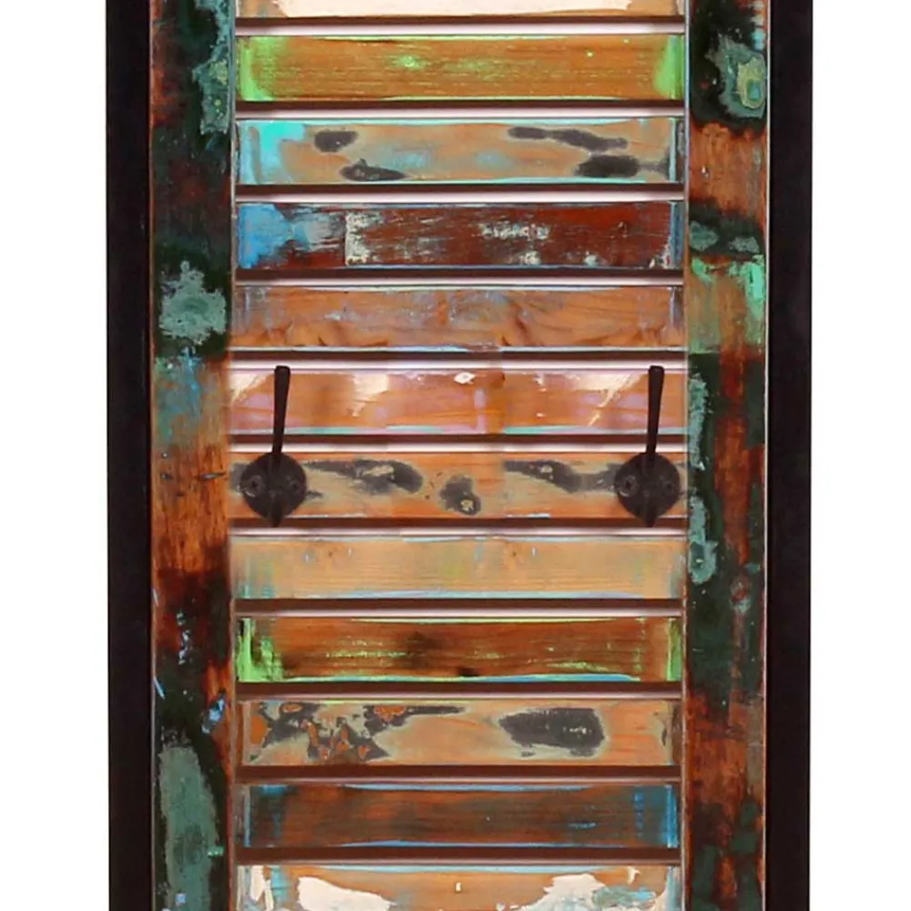 Wohnen Garderoben|Garderoben*33x99x8 Shabby Chic Garderobenpaneel mit 4 Haken - Vosbadus