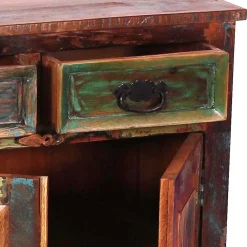 Wohnen 80x80x40 Shabby Chic Kommode in Braun Bunt - Jamaica