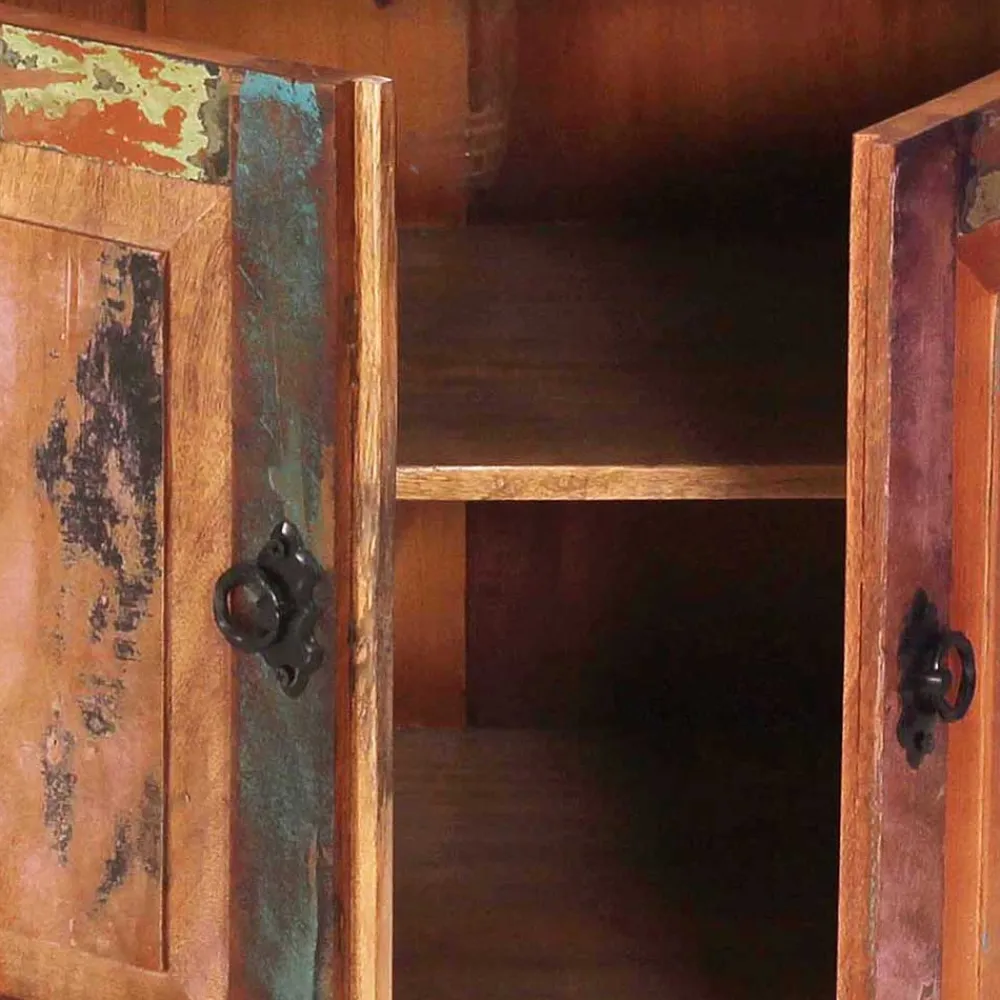 Wohnen 80x80x40 Shabby Chic Kommode in Braun Bunt - Jamaica