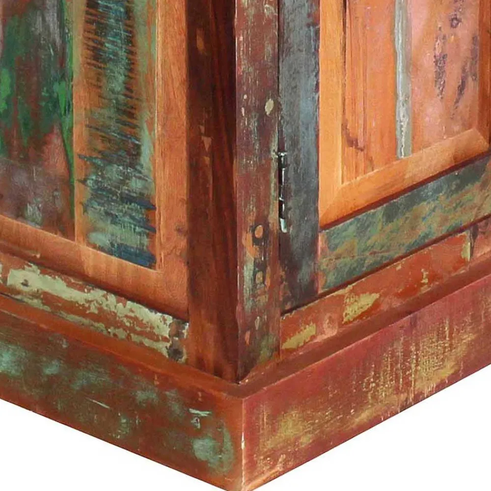 Wohnen 80x80x40 Shabby Chic Kommode in Braun Bunt - Jamaica