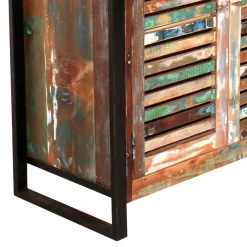 Wohnen Shabby Chic Möbel|Garderobenschränke*90x180x45 Shabby Chic Schrank mit 2 Lamellentüren - Vosbadus