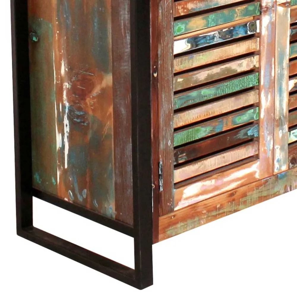 Wohnen Shabby Chic Möbel|Garderobenschränke*90x180x45 Shabby Chic Schrank mit 2 Lamellentüren - Vosbadus