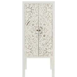 Wohnen Weiße Möbel|Shabby Chic Möbel*50x121x36 Shabby Chic Schrank mit Ornament Muster - Acacio