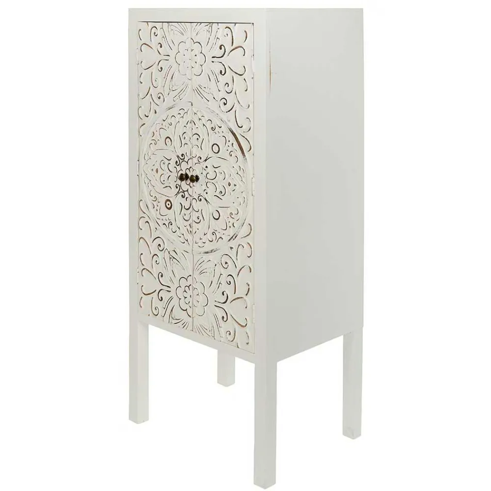 Wohnen Weiße Möbel|Shabby Chic Möbel*50x121x36 Shabby Chic Schrank mit Ornament Muster - Acacio
