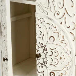 Wohnen Weiße Möbel|Shabby Chic Möbel*50x121x36 Shabby Chic Schrank mit Ornament Muster - Acacio