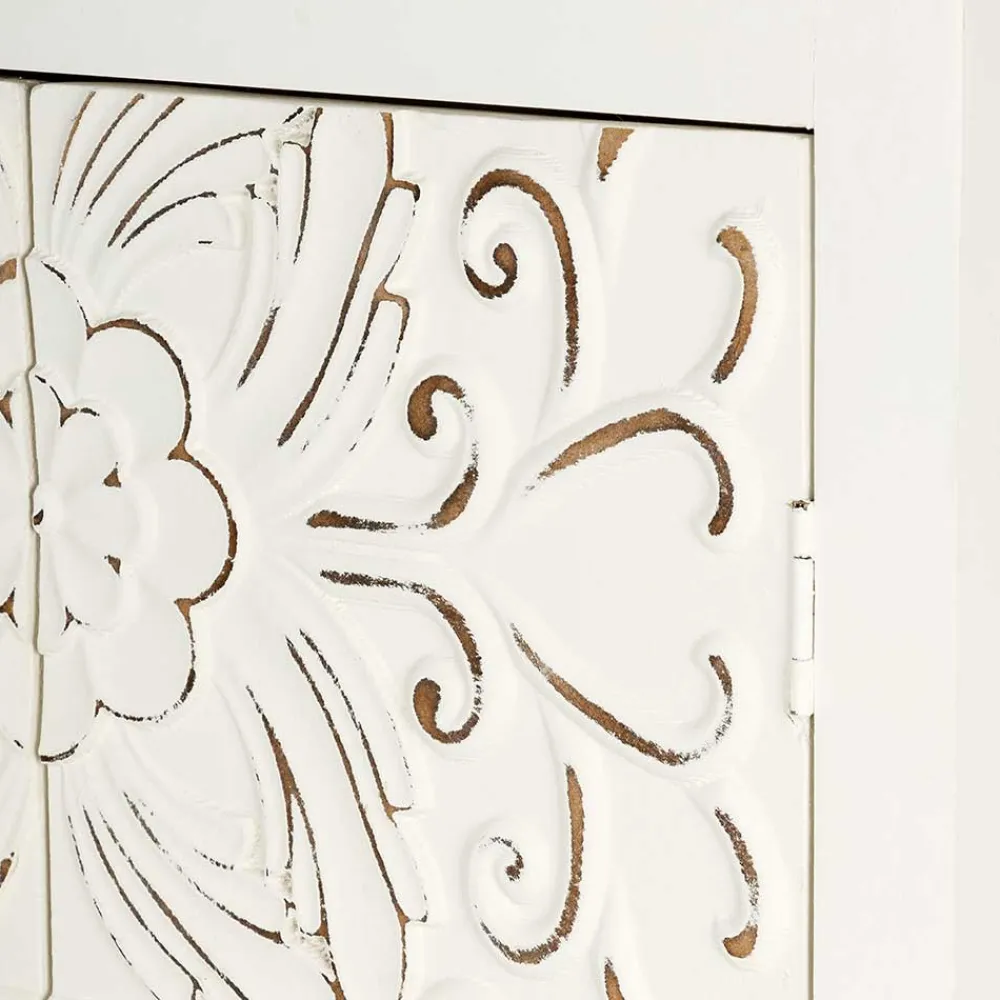 Wohnen Weiße Möbel|Shabby Chic Möbel*50x121x36 Shabby Chic Schrank mit Ornament Muster - Acacio